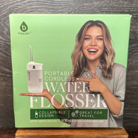 Pursonic Portable USB Rechargeable Collapsible Water Flosser in White. NIB! - Picture 8 of 13